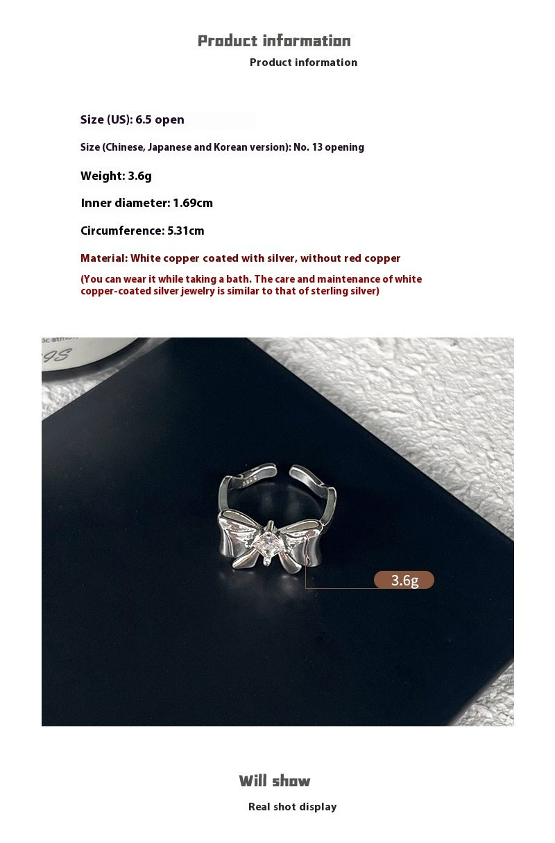 Bow Young Girl Jewelry Sterling Silver Bow Ring 925 Sterling Silver Ring - The Eggy's store