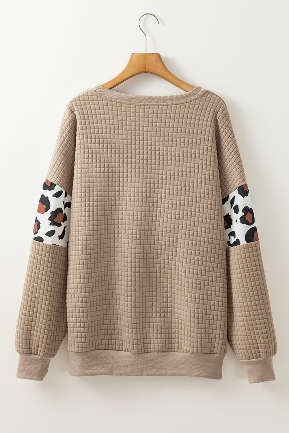 Parchment Leopard Quilted Patchwork Pullover women's r Sweatshirt - The Eggy's store