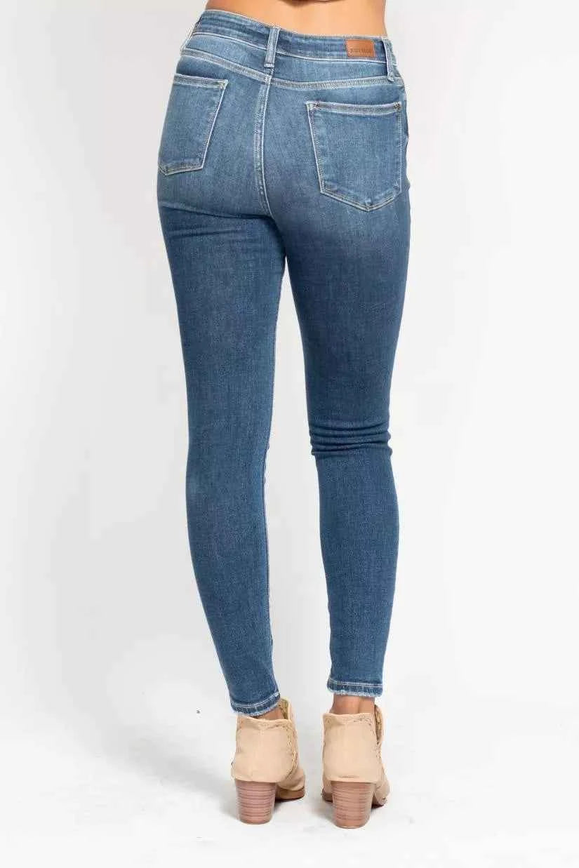 Judy Blue Full Size High Rise Button Fly Skinny Jeans Plus Size