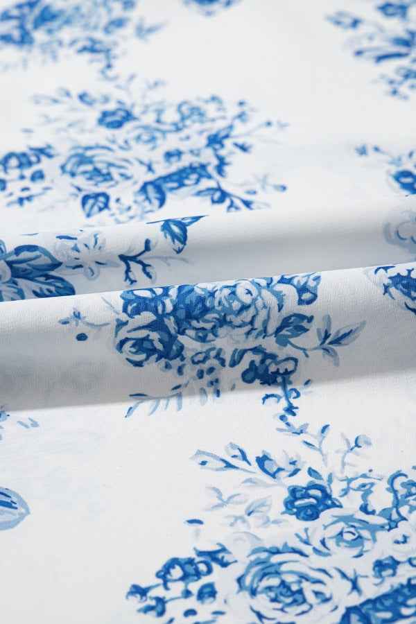 Split Asymmetrical Ruffled Printed Skirt