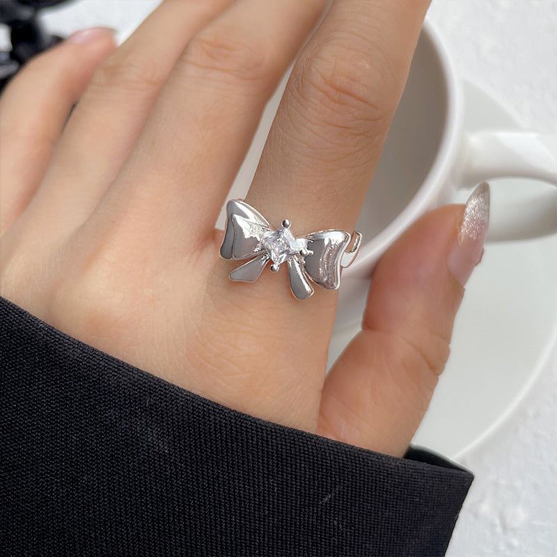 Bow Young Girl Jewelry Sterling Silver Bow Ring 925 Sterling Silver Ring - The Eggy's store