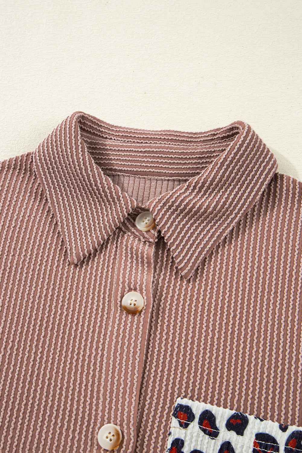 Journee Leopard Ribbed Casual Shacket