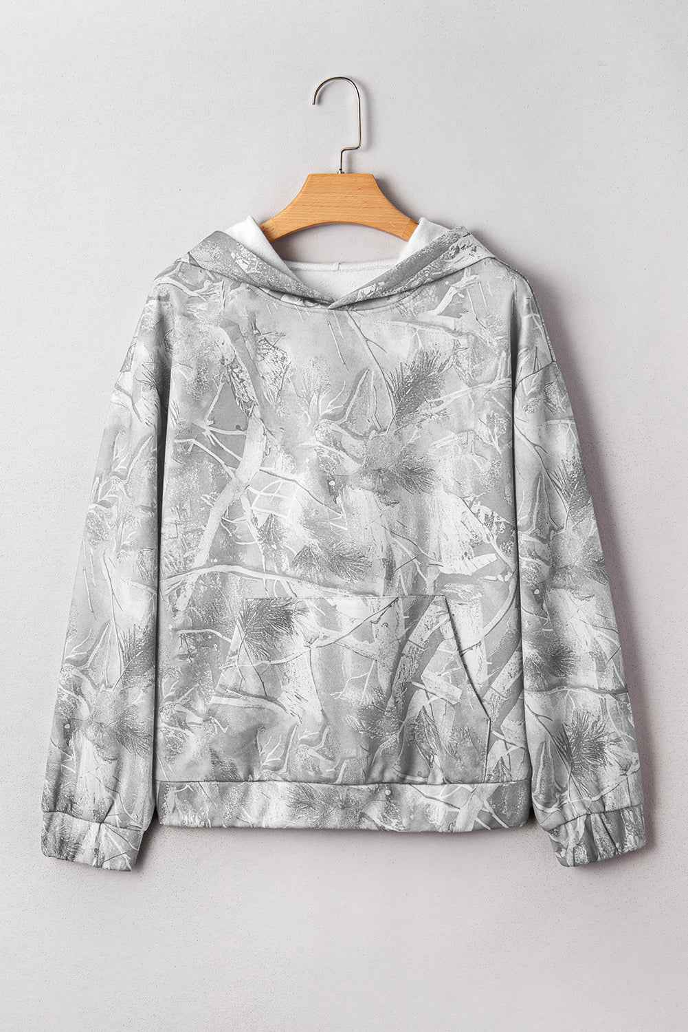 Camo Kangaroo Pocket Drop Shoulder Hoodie
