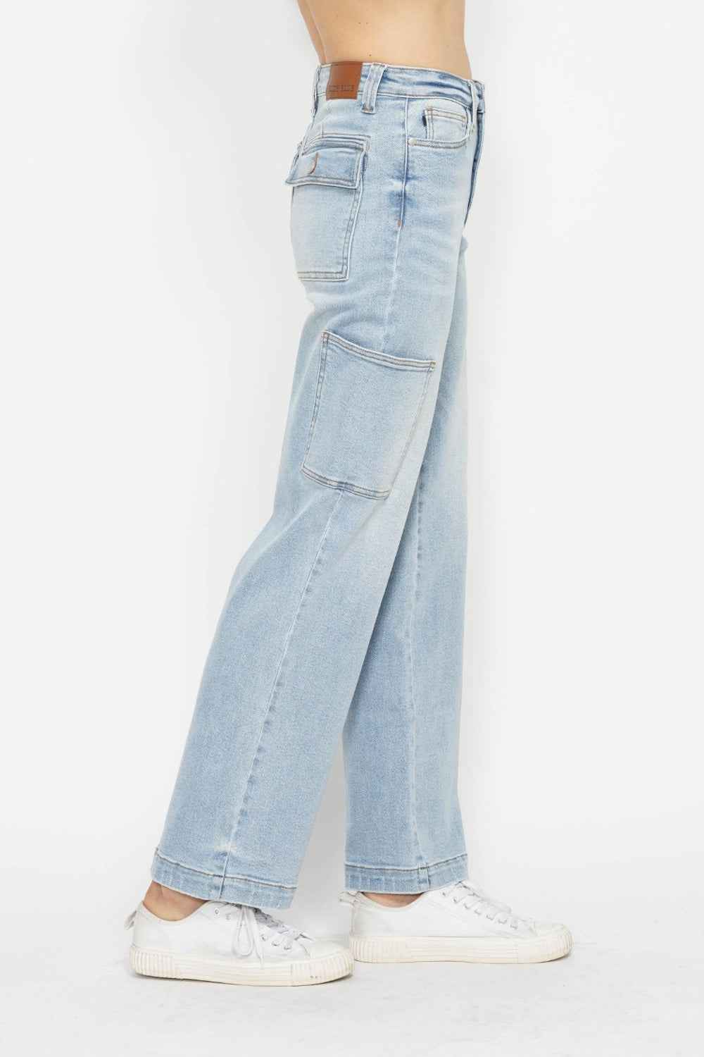Judy Blue Full Size High Waist Straight Cargo Jeans