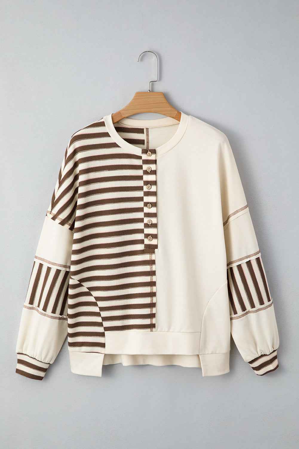 Ariana Stripe Stitched Oversized Sweatshirt