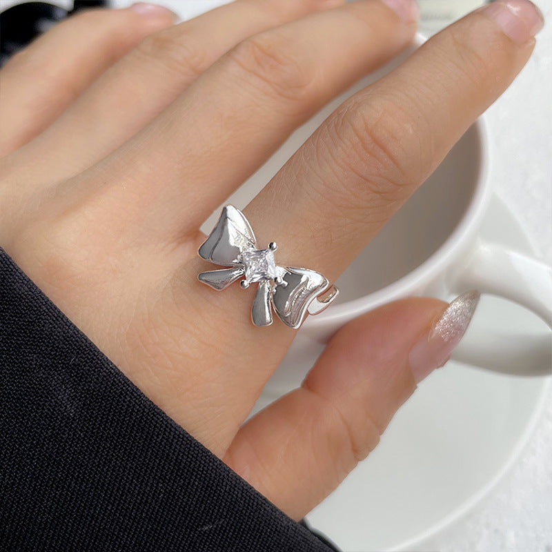 Bow Young Girl Jewelry Sterling Silver Bow Ring 925 Sterling Silver Ring - The Eggy's store