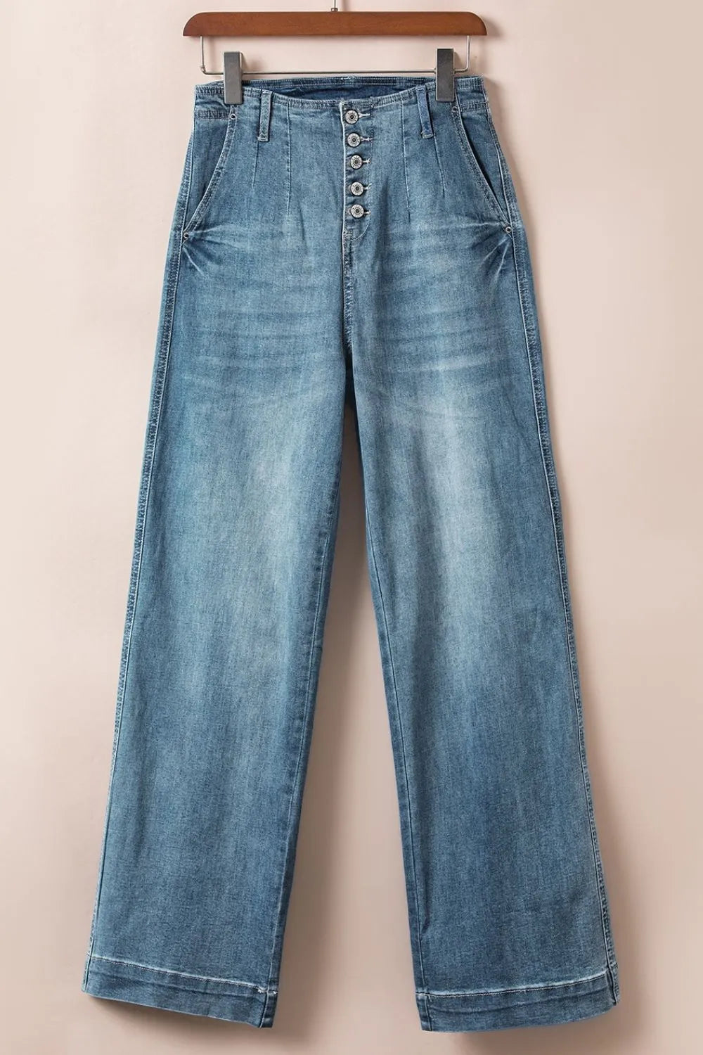 Button Fly High Waist Jeans - The Eggy's store