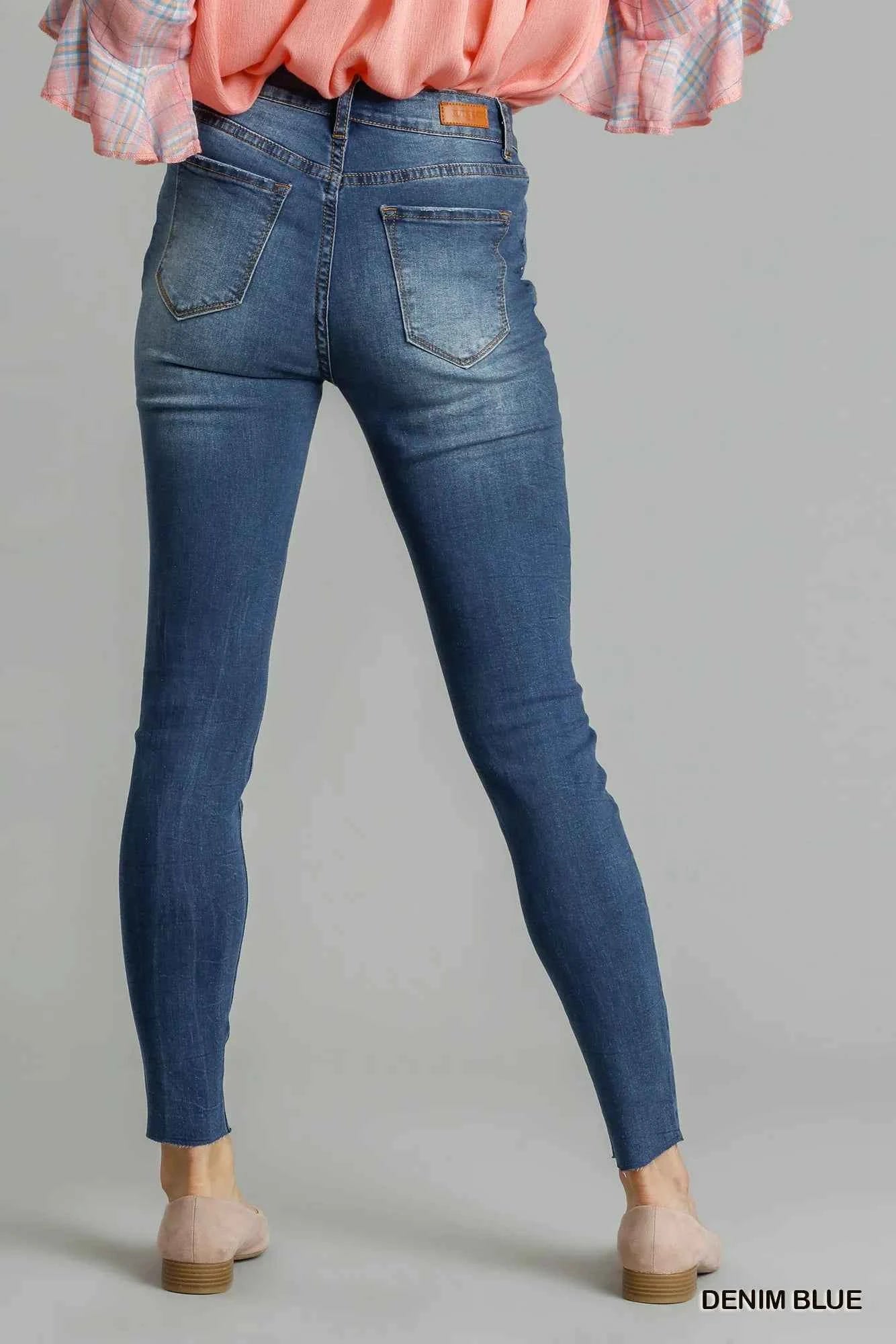 Umgee Distressed Skinny Jeans with Pockets