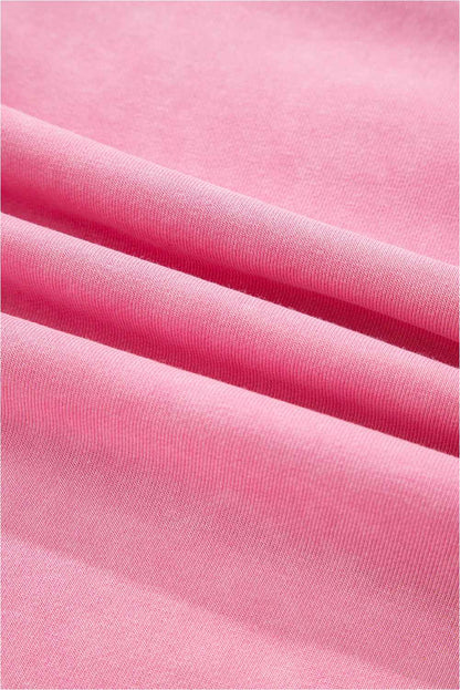 Plus Size Waffle Bowknot Patchwork Mineral Wash Sweatshirt