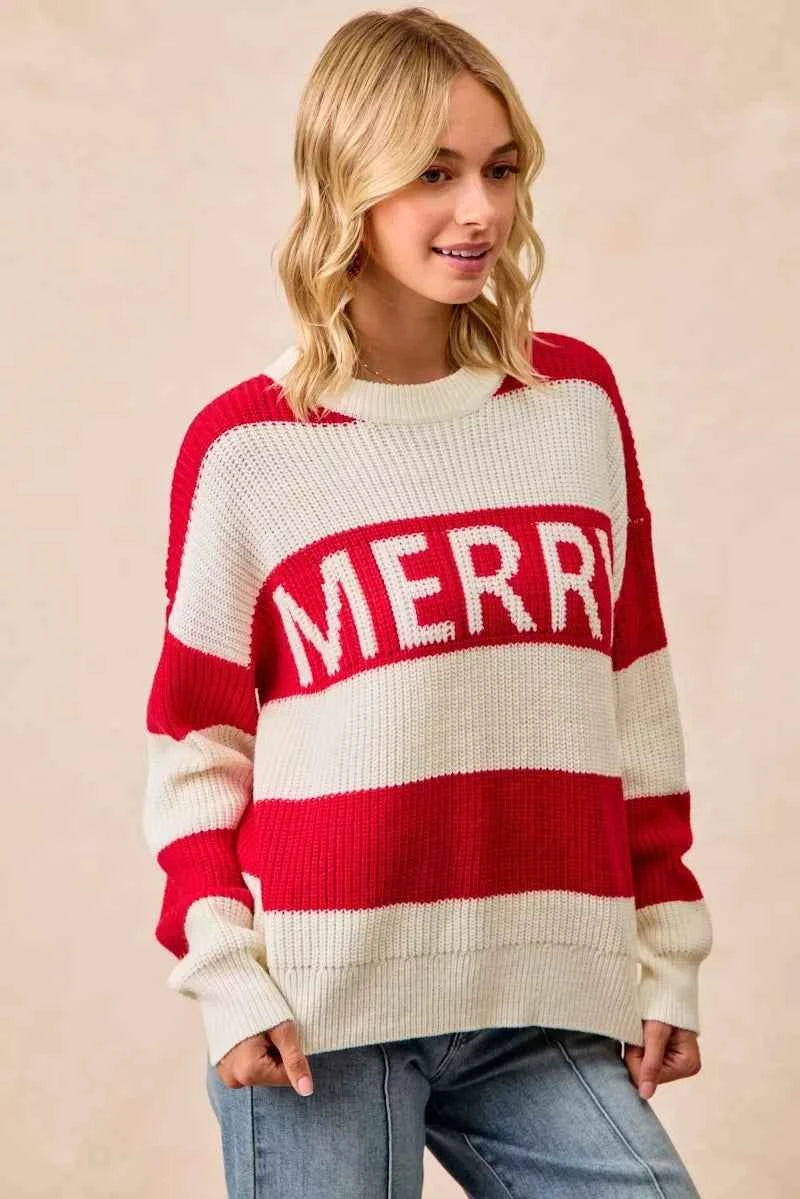 BiBi Christmas Merry Lettering Women's Sweater