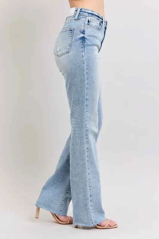 Judy Blue Full Size Mid Rise Light Wash Dad Jeans Plus Size