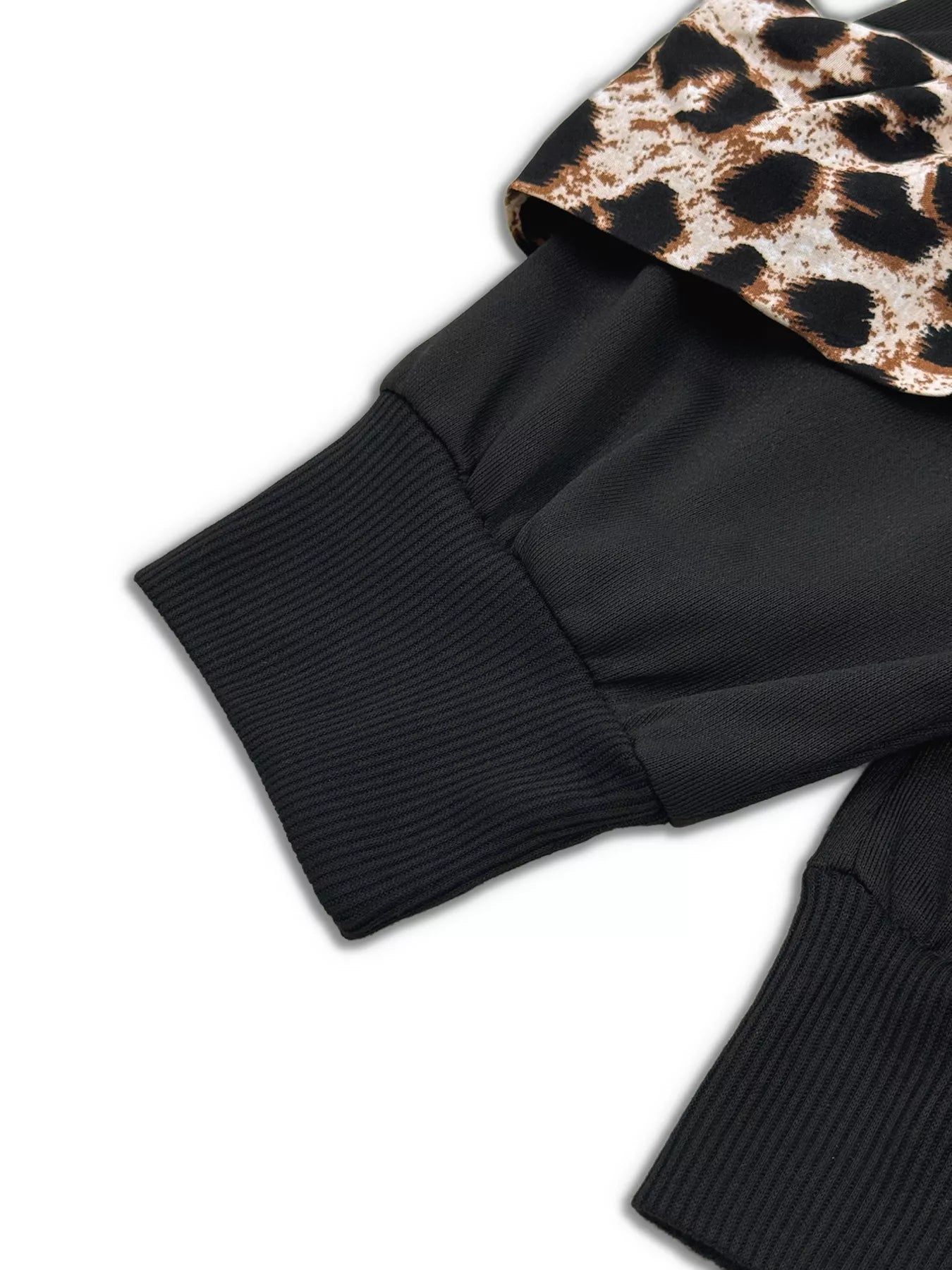 Leopard Trim Two-Piece Set – Slightly Stretchy