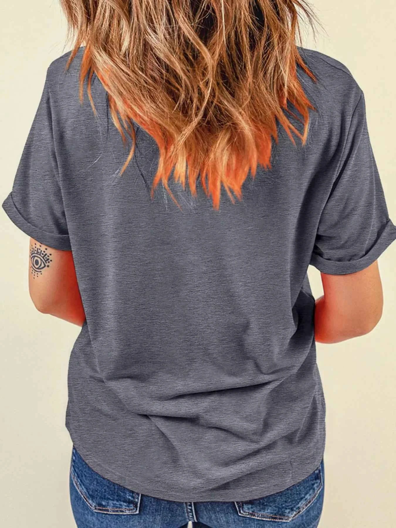 Round Neck Casual Ghost Halloween Graphic T Shirt