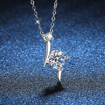 S925 Sterling Silver Moissanite Necklace Clavicle Chain - The Eggy's store