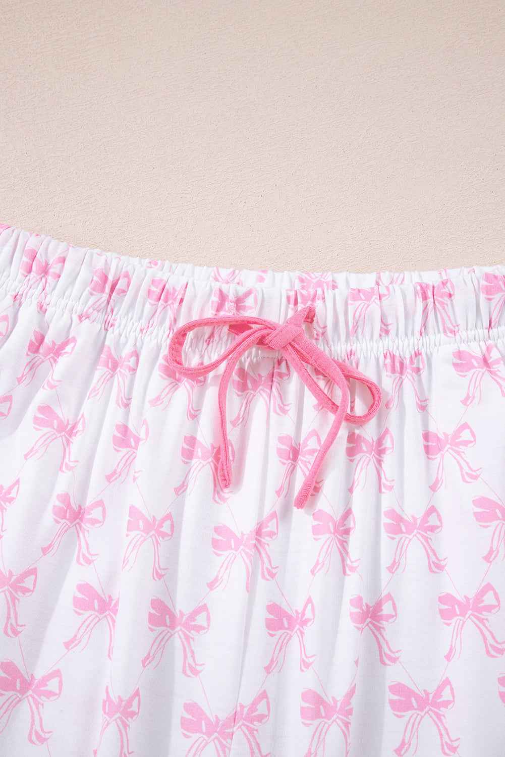 Bow Shirt and Pants Pajama Set