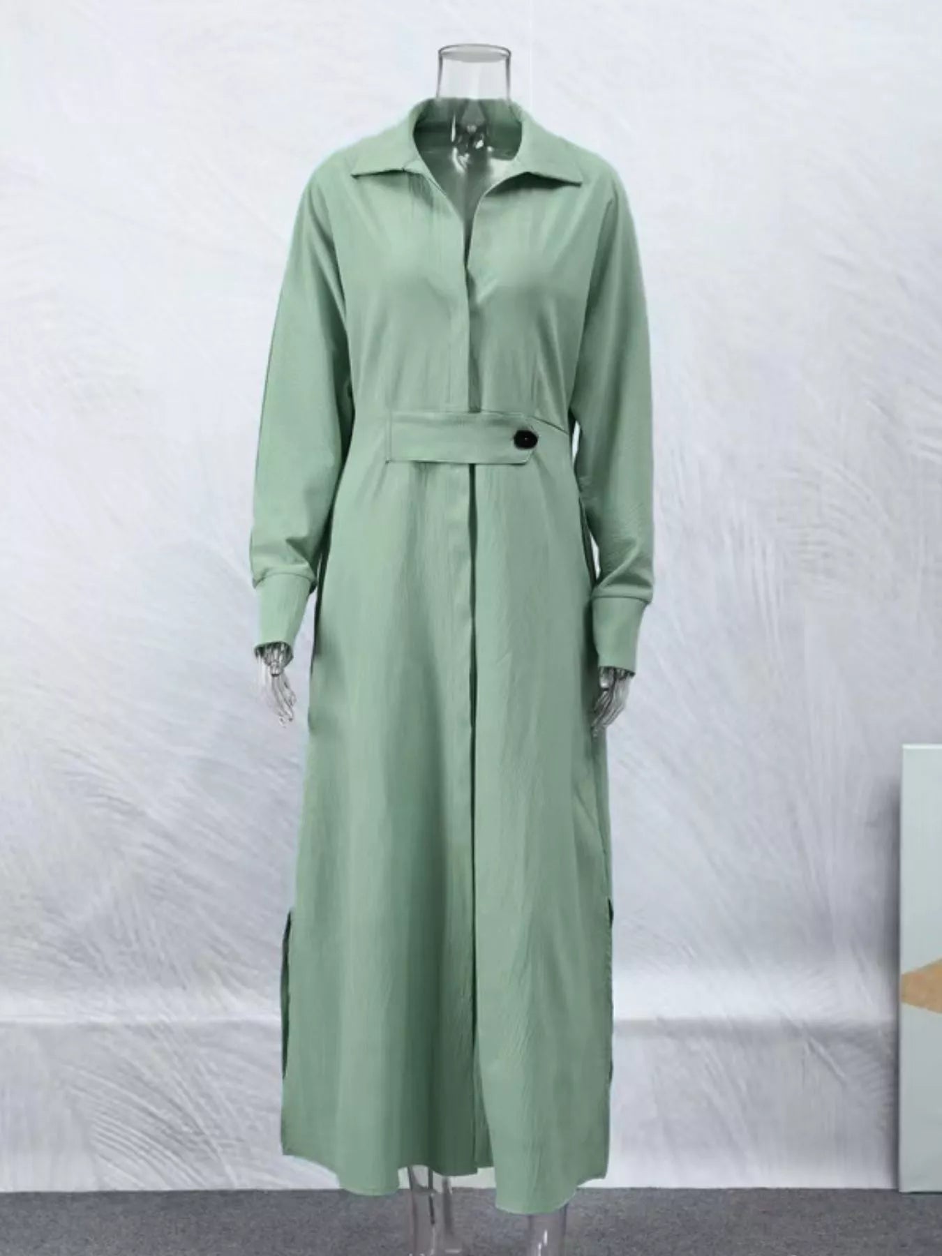 Side Slit Long Sleeve Dress