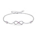Sterling Silver Love Symbol Anklet Adjustable Chain For Women