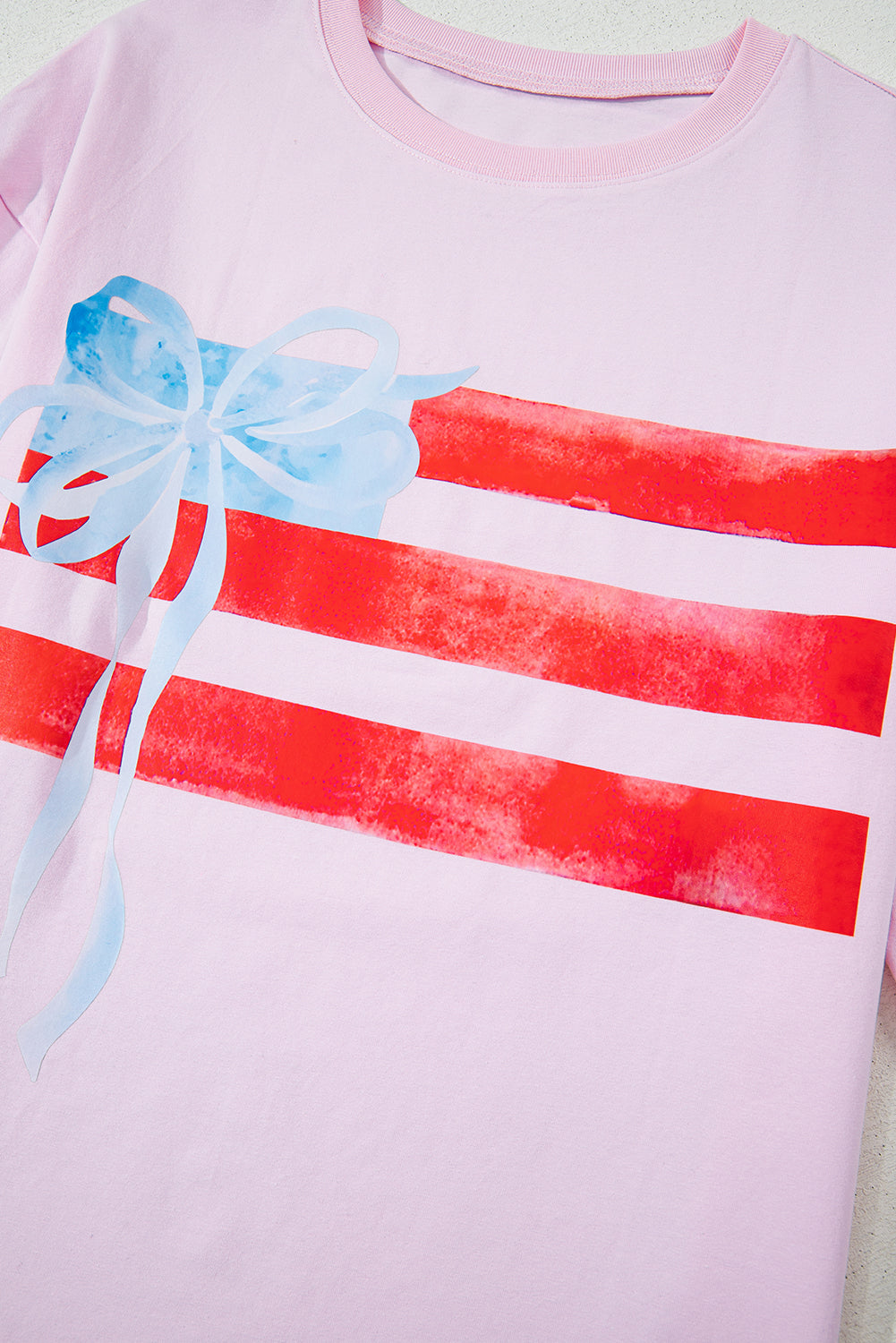 Flag Bow Graphic Crewneck Women's T-Shirt
