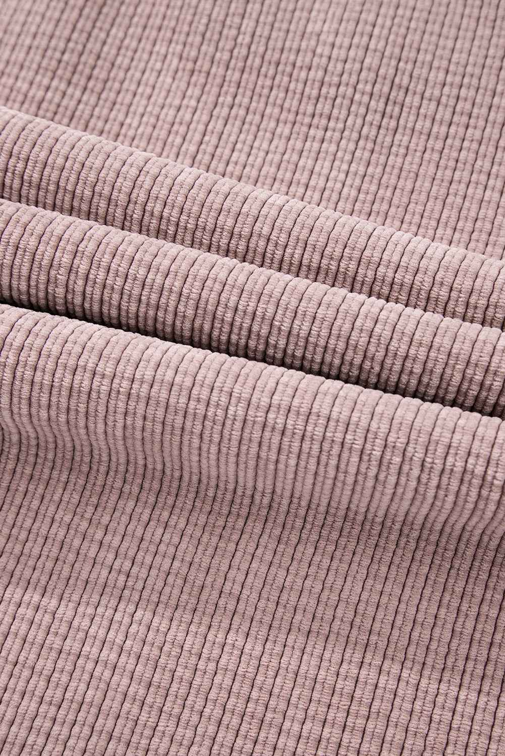 Solid Corduroy Button-Up Pocketed Shacket