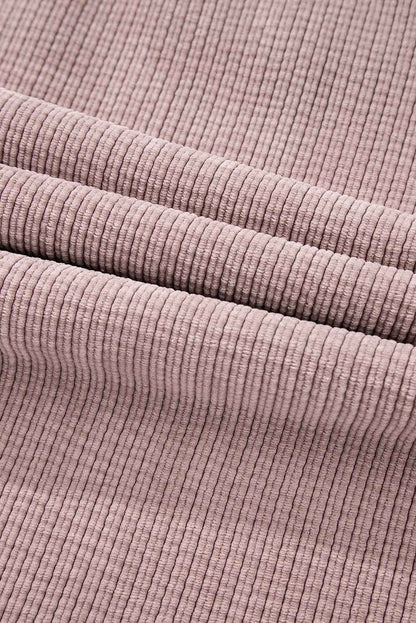 Solid Corduroy Button-Up Pocketed Shacket