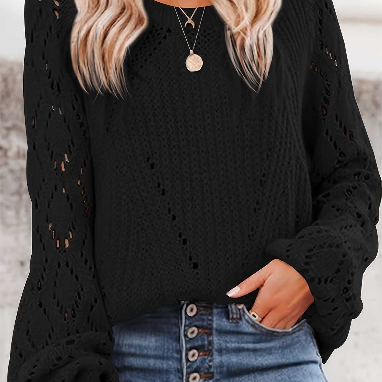 Chic Diamond Grid Sweater Casual Style


