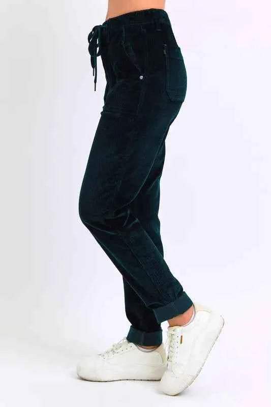 Judy Blue Full Size High Waist Corduroy Cuffed Jogger Plus Size