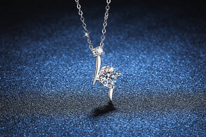 S925 Sterling Silver Moissanite Necklace Clavicle Chain - The Eggy's store