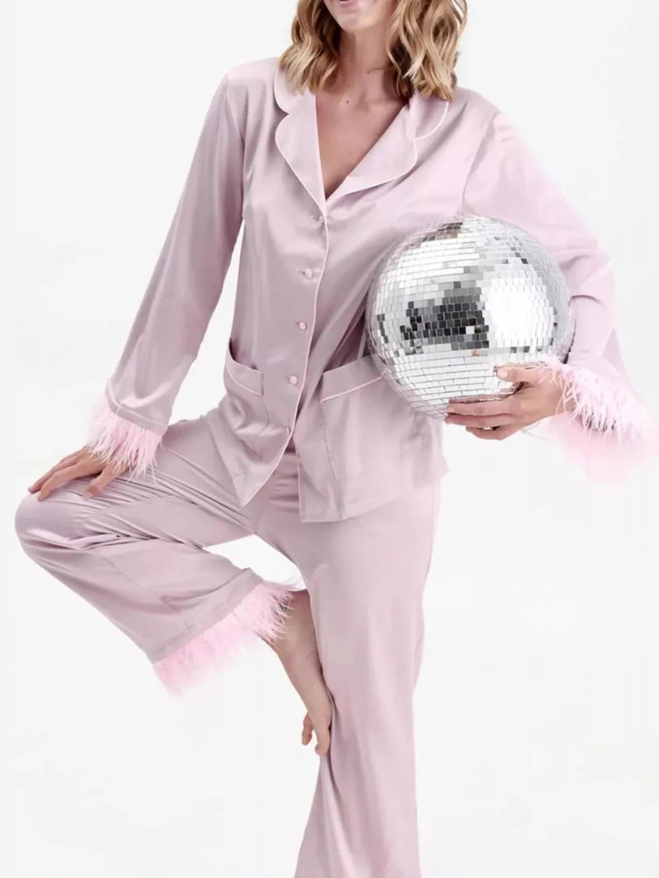 Silky Button Up Lounge Set