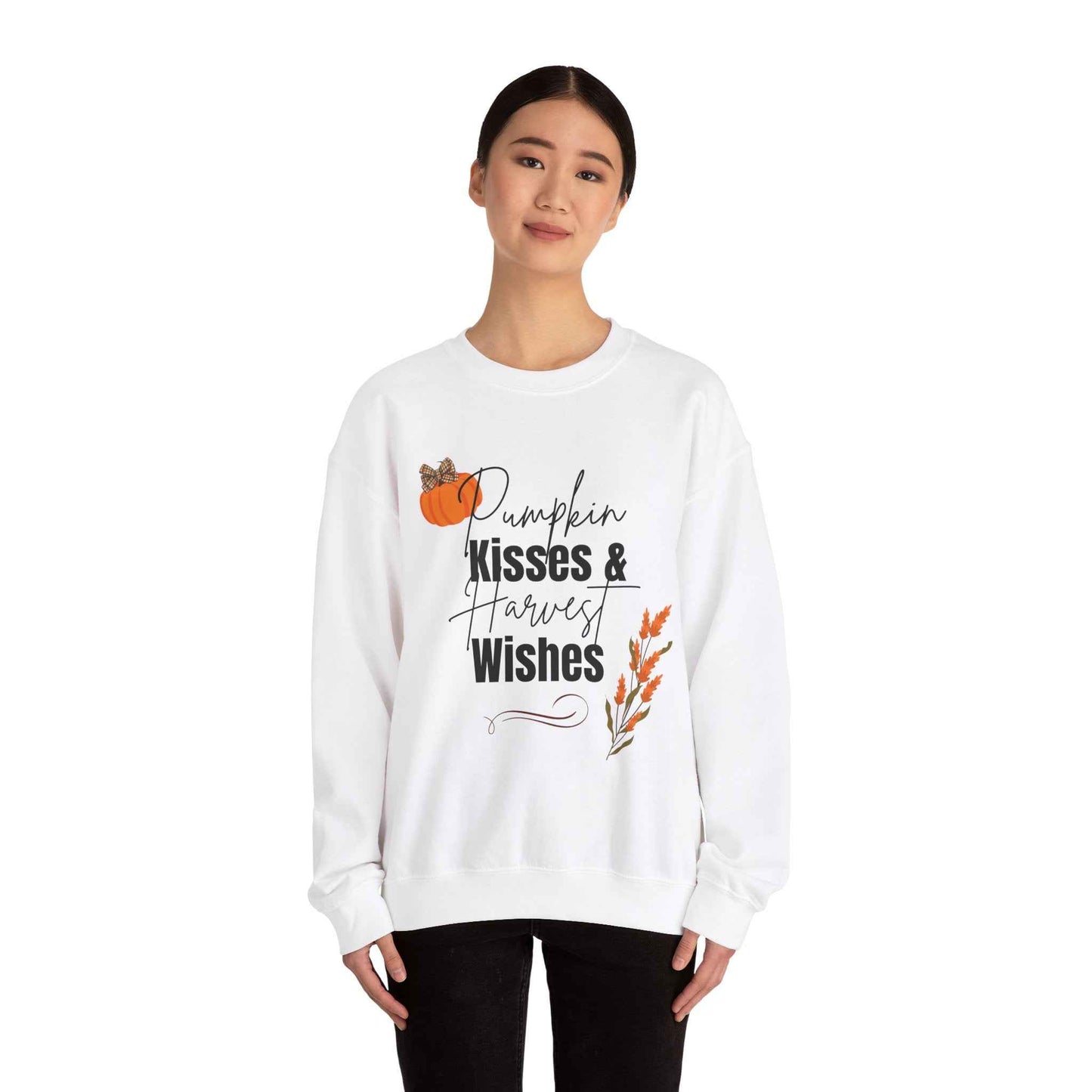 Pumpkin Kisses: Adult Crewneck Sweatshirt