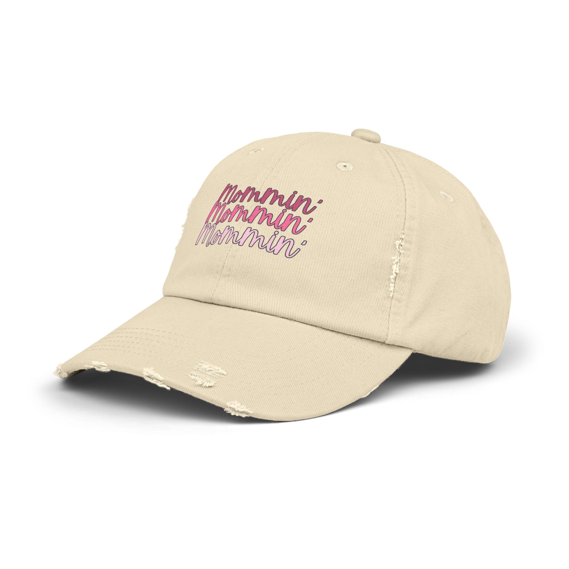 Mommin' Unisex Distressed Cap - Fun Gift for Moms, Trendy Summer Hat, Everyday Wear, Parenting Gift, Casual Cap - The Eggy's store