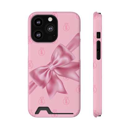 Money and Bows Phone Case with Card Holder - The Eggy's store