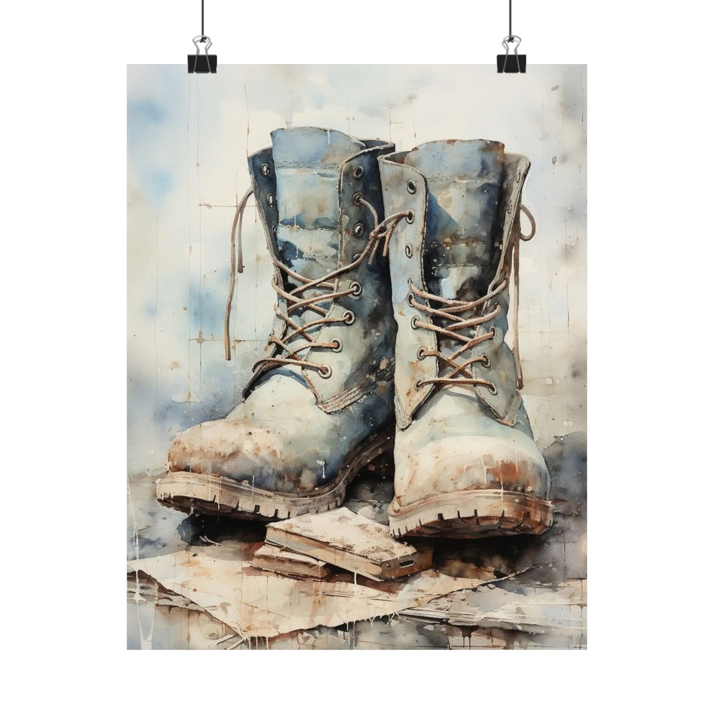 Work Boots Matte Vertical Posters