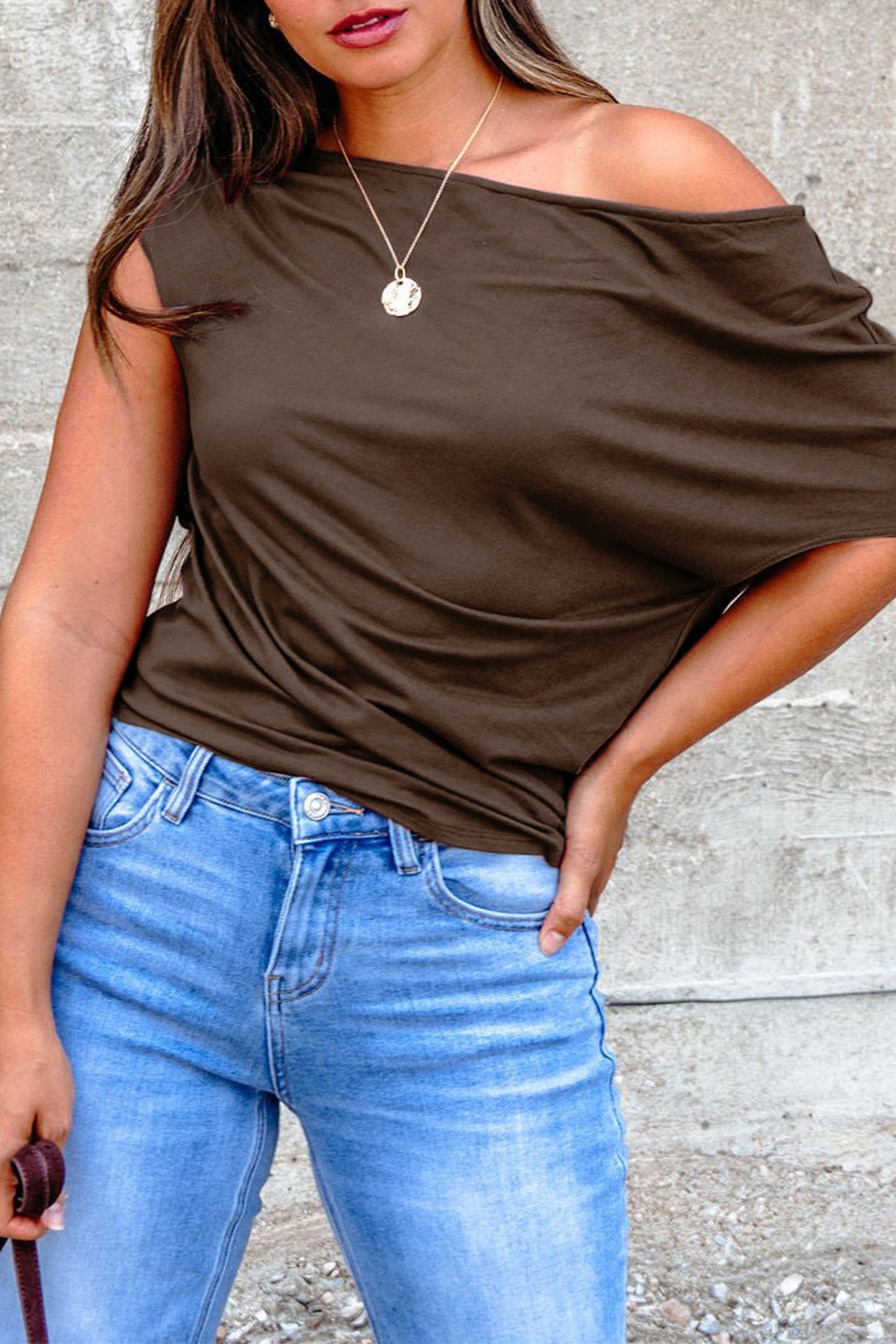 Gossamer Pink Plus Size Blouse – Asymmetric Neckline & Short Sleeves