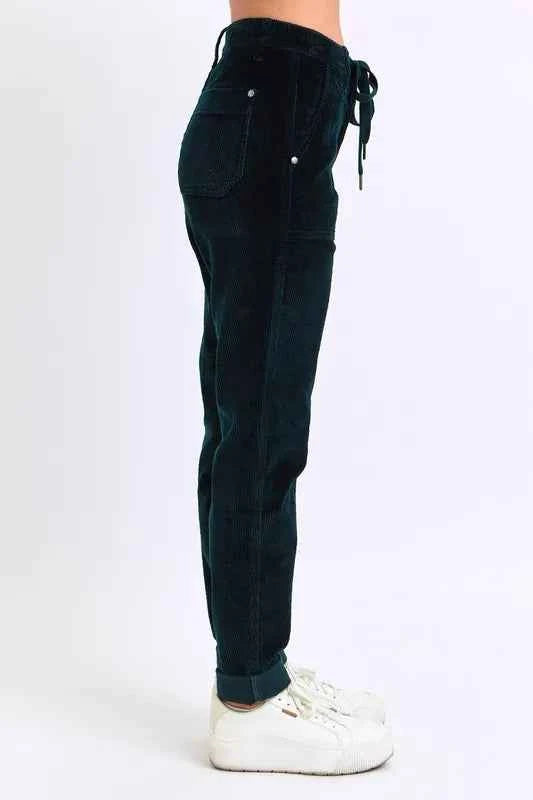Judy Blue Full Size High Waist Corduroy Cuffed Jogger Plus Size