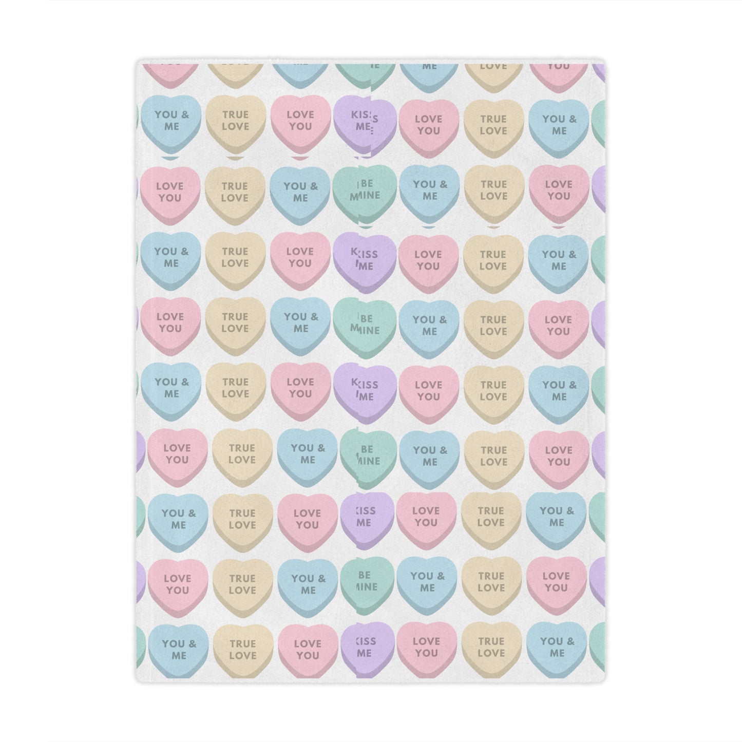 Microfiber Valentine's Day Heart Blanket with Conversation Hearts