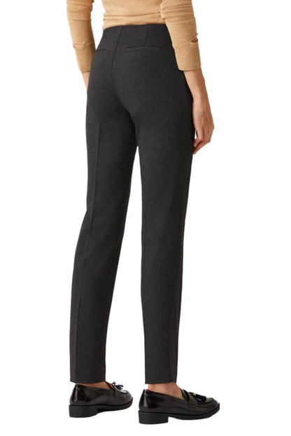 Ecru Designs Mid Waist Solid Stretch Crepe Pant