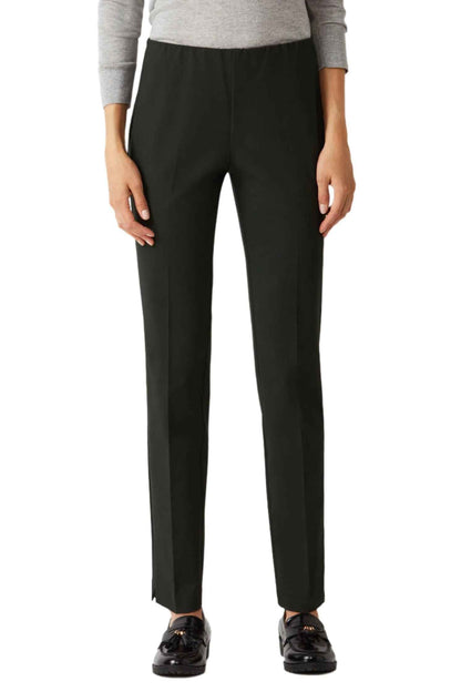 Ecru Designs Mid Waist Solid Stretch Crepe Pant