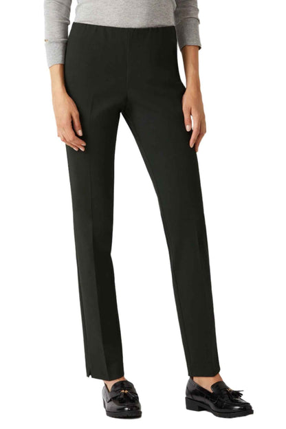 Ecru Designs Mid Waist Solid Stretch Crepe Pant