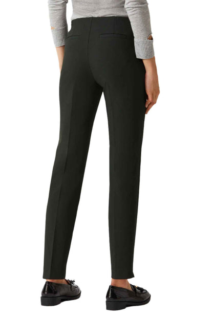 Ecru Designs Mid Waist Solid Stretch Crepe Pant