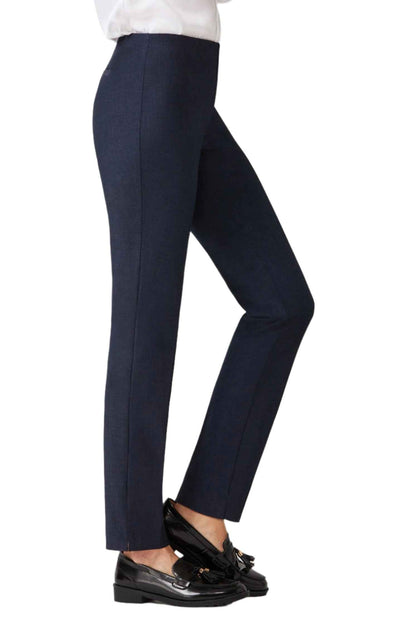 Ecru Designs Mid Waist Solid Stretch Crepe Pant