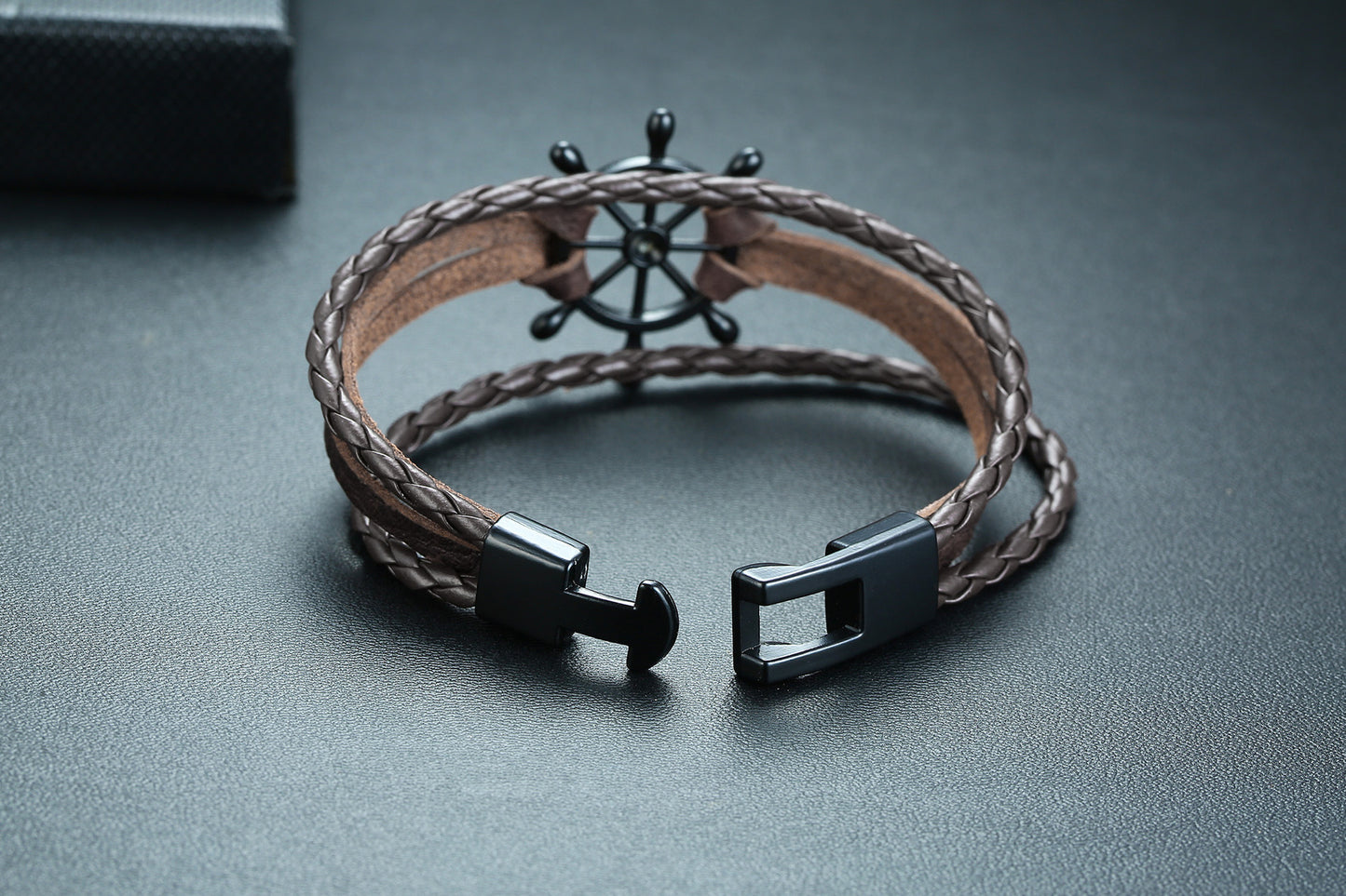 Alloy lucky figure 8 leather bracelet