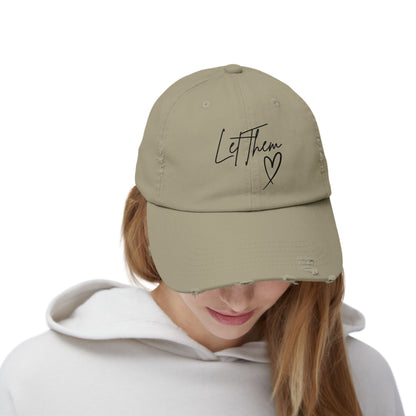 Let Them Distressed Hat Design - Unique Distressed Hat Design - The Eggy's store