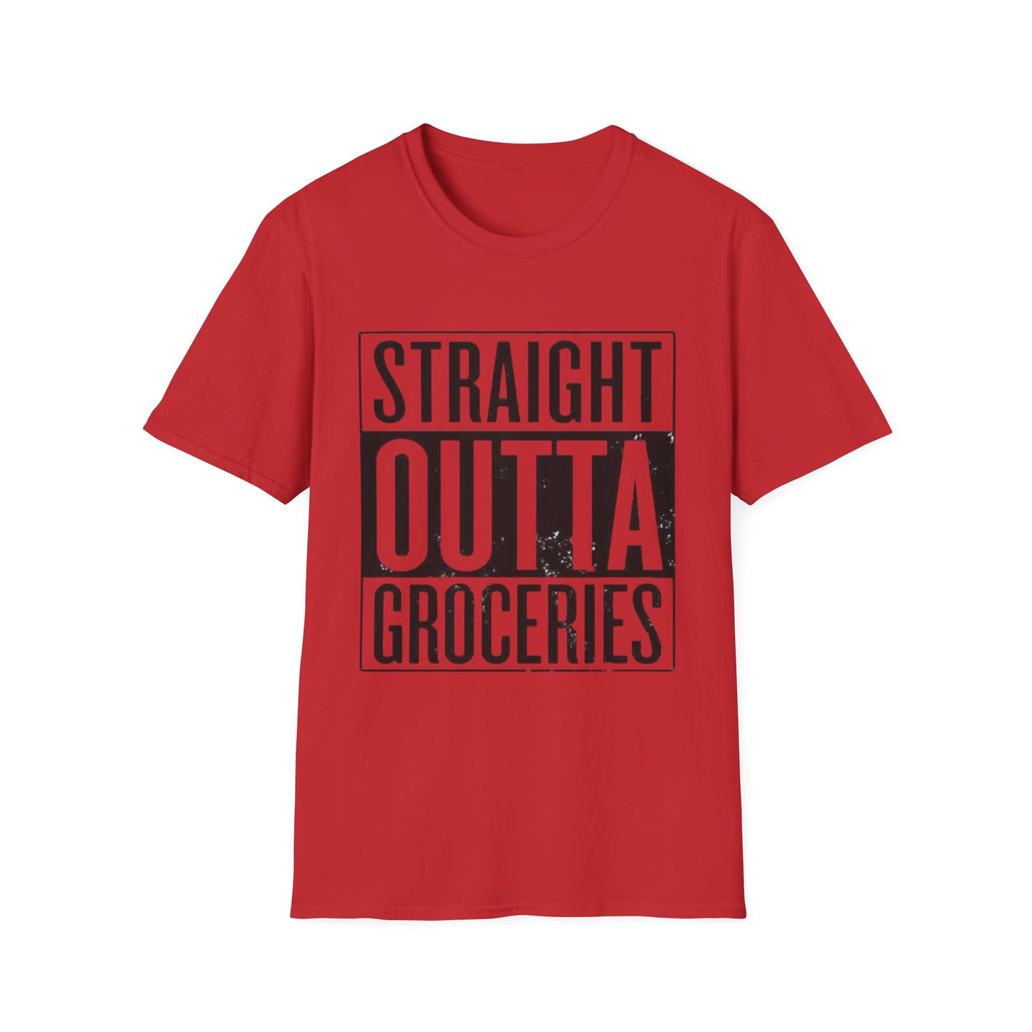 Straight Outta Groceries Unisex Softstyle Women's T-Shirt, Funny Tee, Casual Wear, Gift for Foodies, Humor Clothing