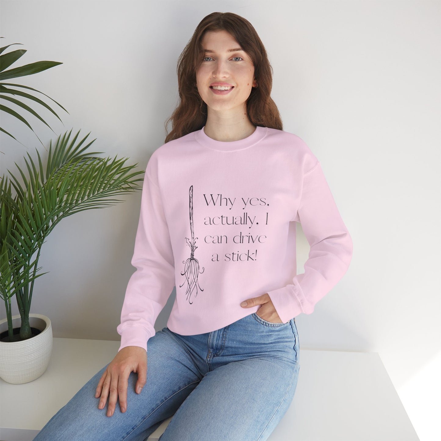 Whimsical Witch Crewneck Sweatshirt, Cozy Fall Fashion, Halloween Gift, Magical Sweatshirt, Unisex Spooky Apparel