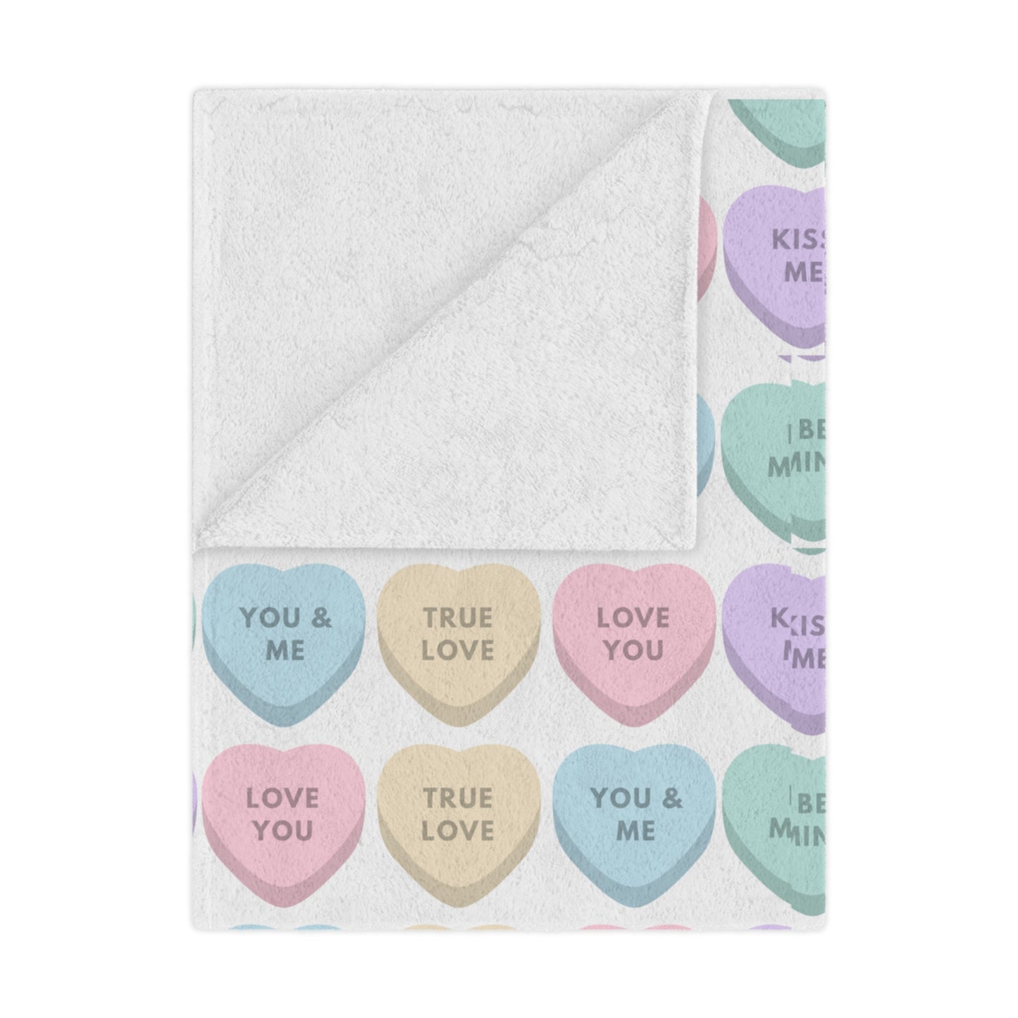 Microfiber Valentine's Day Heart Blanket with Conversation Hearts