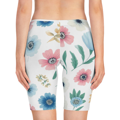 Flower Bike Shorts for Women - Floral Women's Cycling Shorts
