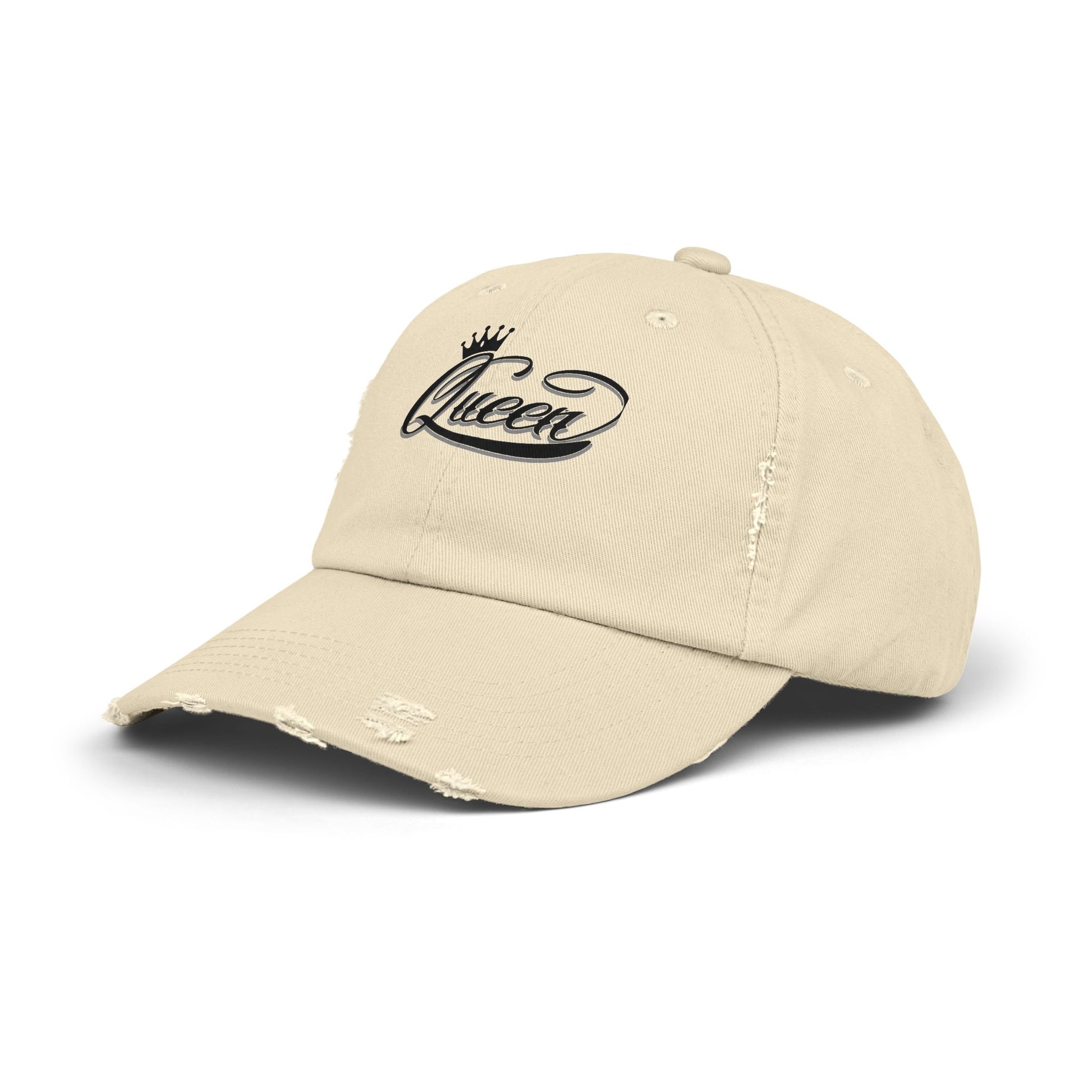 Distressed Queen Cap - Vintage Style Unisex Baseball Hat, Hip Hop Headgear & Streetwear Fashion Accessory - The Eggy's store