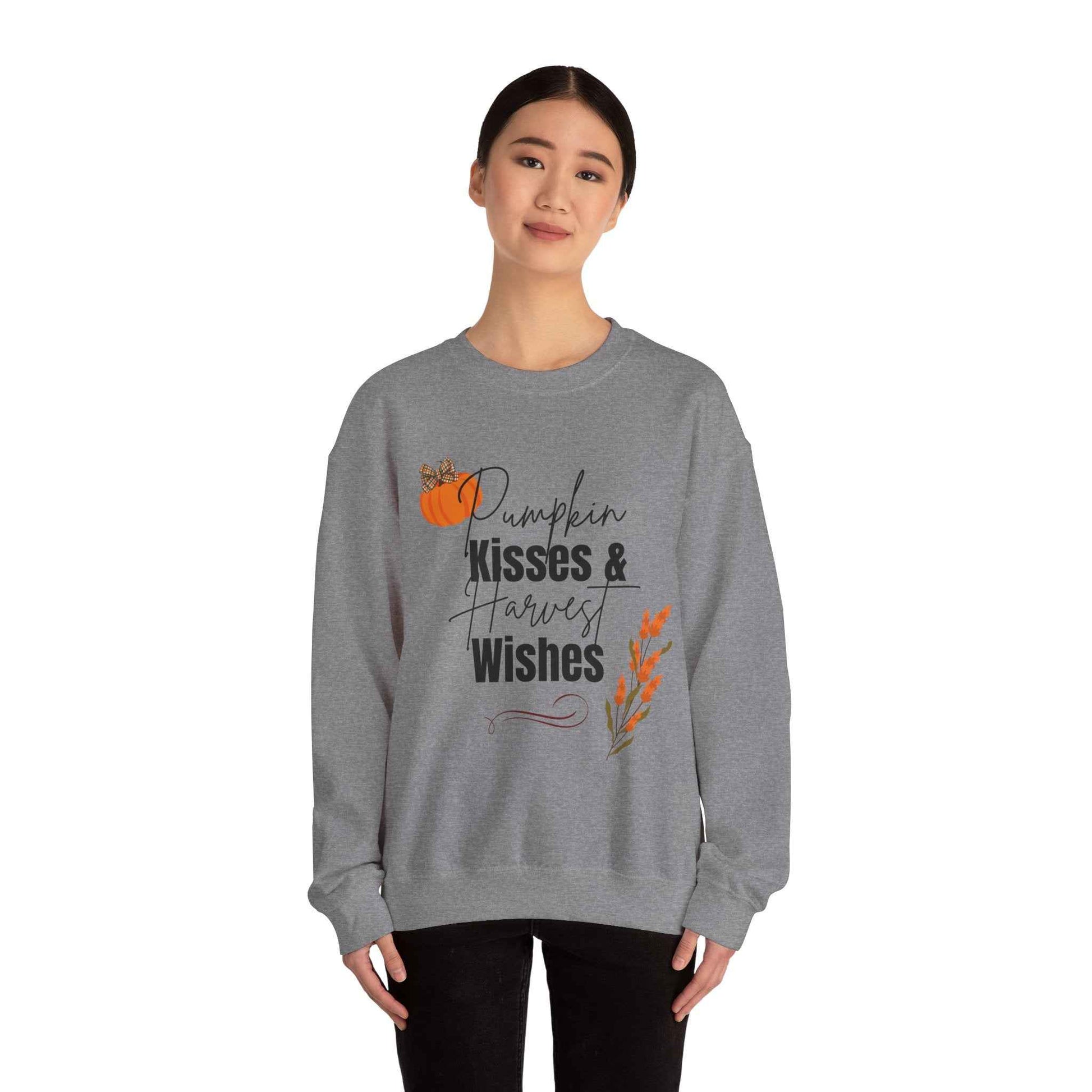 Pumpkin Kisses: Adult Crewneck Sweatshirt