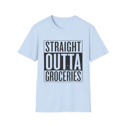 Straight Outta Groceries Unisex Softstyle Women's T-Shirt, Funny Tee, Casual Wear, Gift for Foodies, Humor Clothing