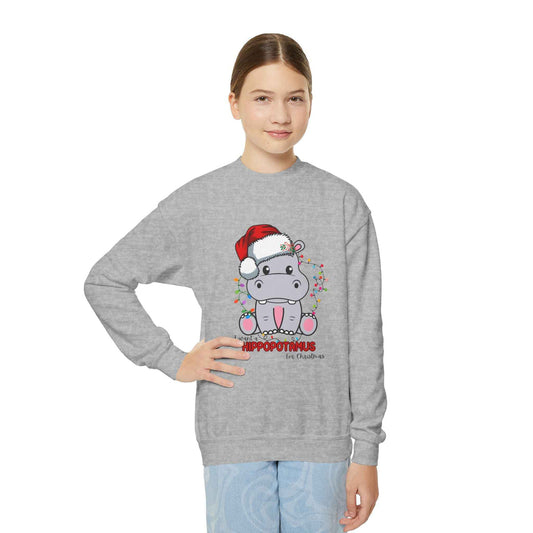 Youth Hippopotamus Christmas Sweatshirt